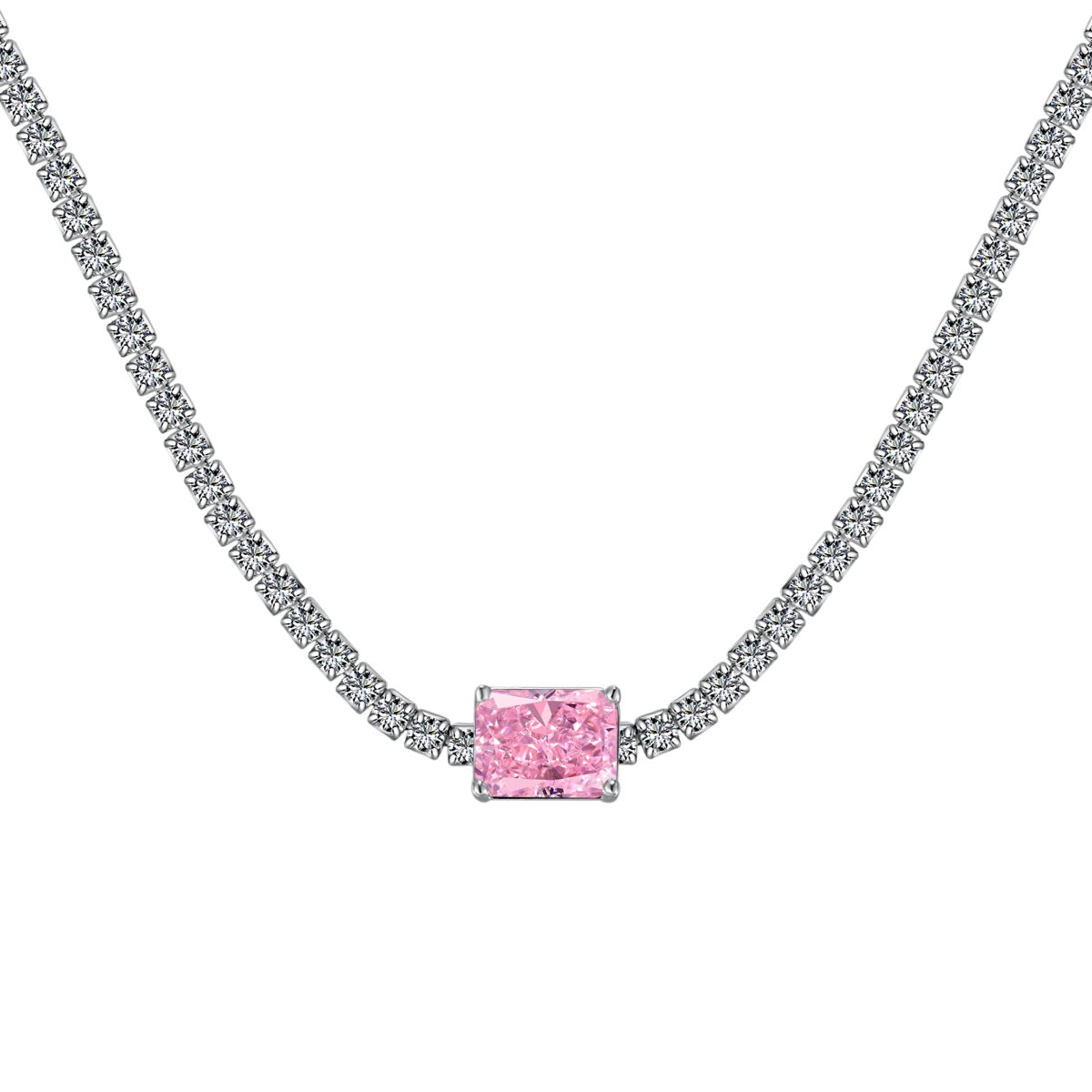 [LuckyStar]2.0 carat Ornate Emerald Cut Necklace