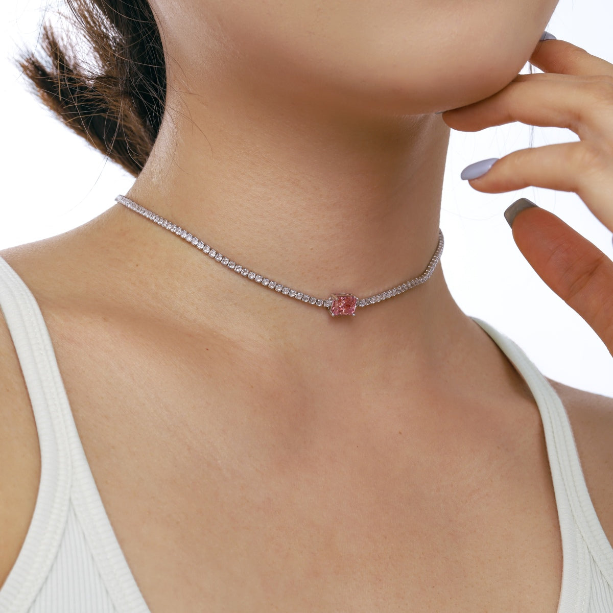 [LuckyStar]2.0 carat Ornate Emerald Cut Necklace