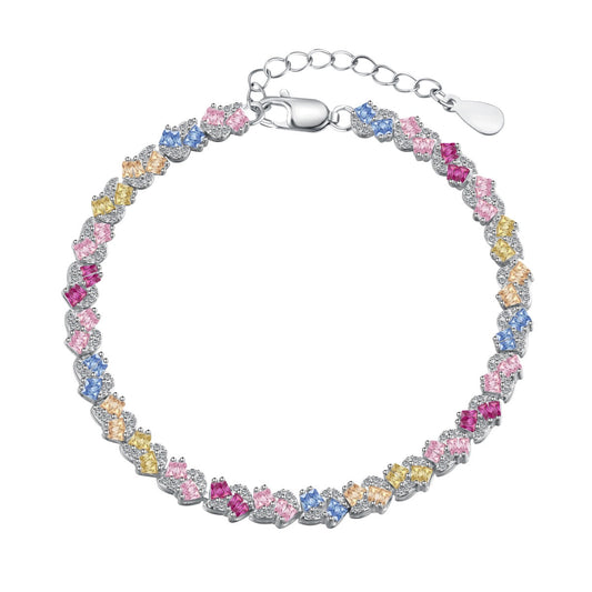 [LuckyStar]Ornate Colorful Flower Shape Party Bracelet