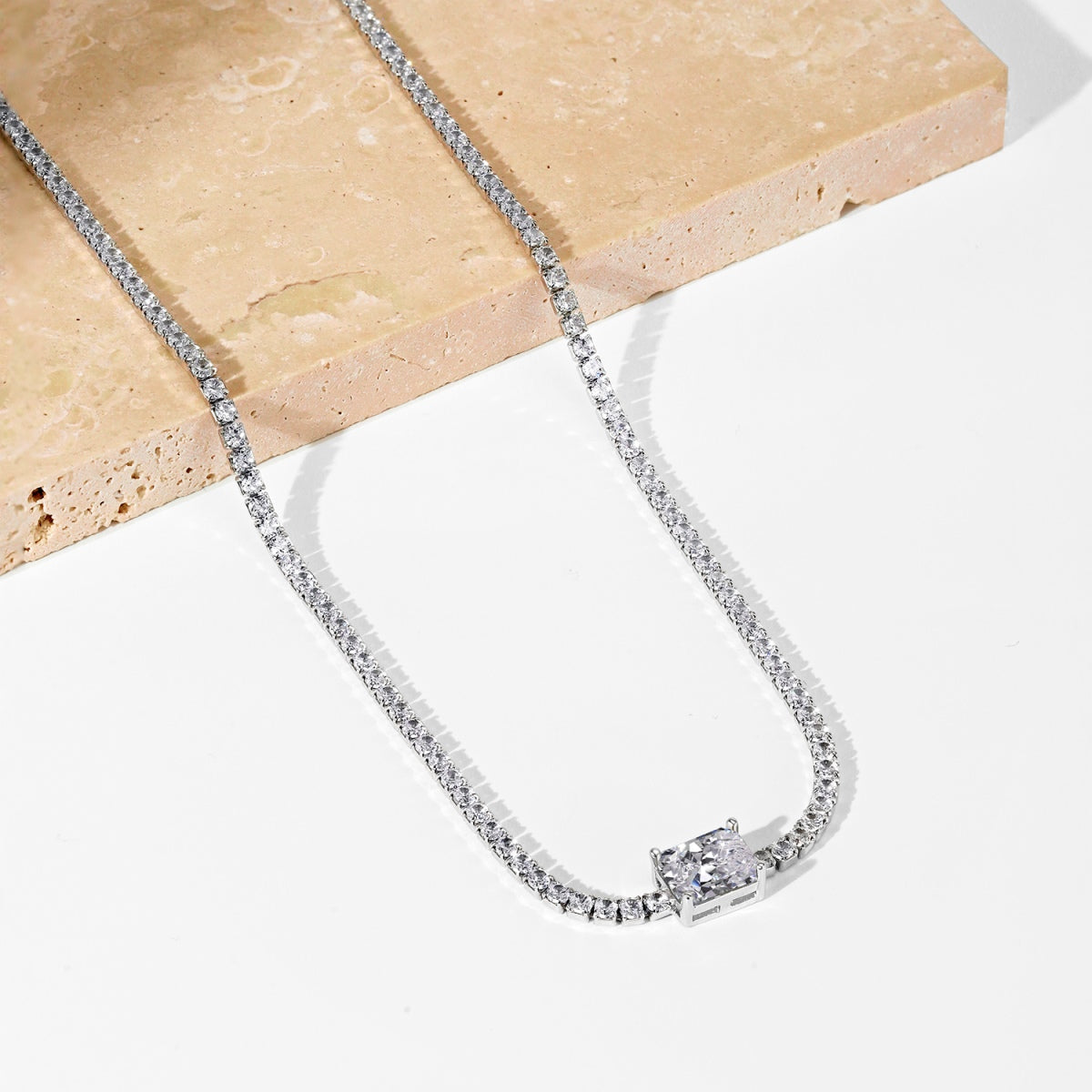 [LuckyStar]2.0 carat Ornate Emerald Cut Necklace