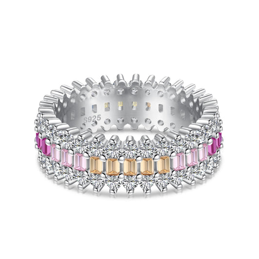 [LuckyStar]Ornate Colorful Radiant Cut Daily Ring