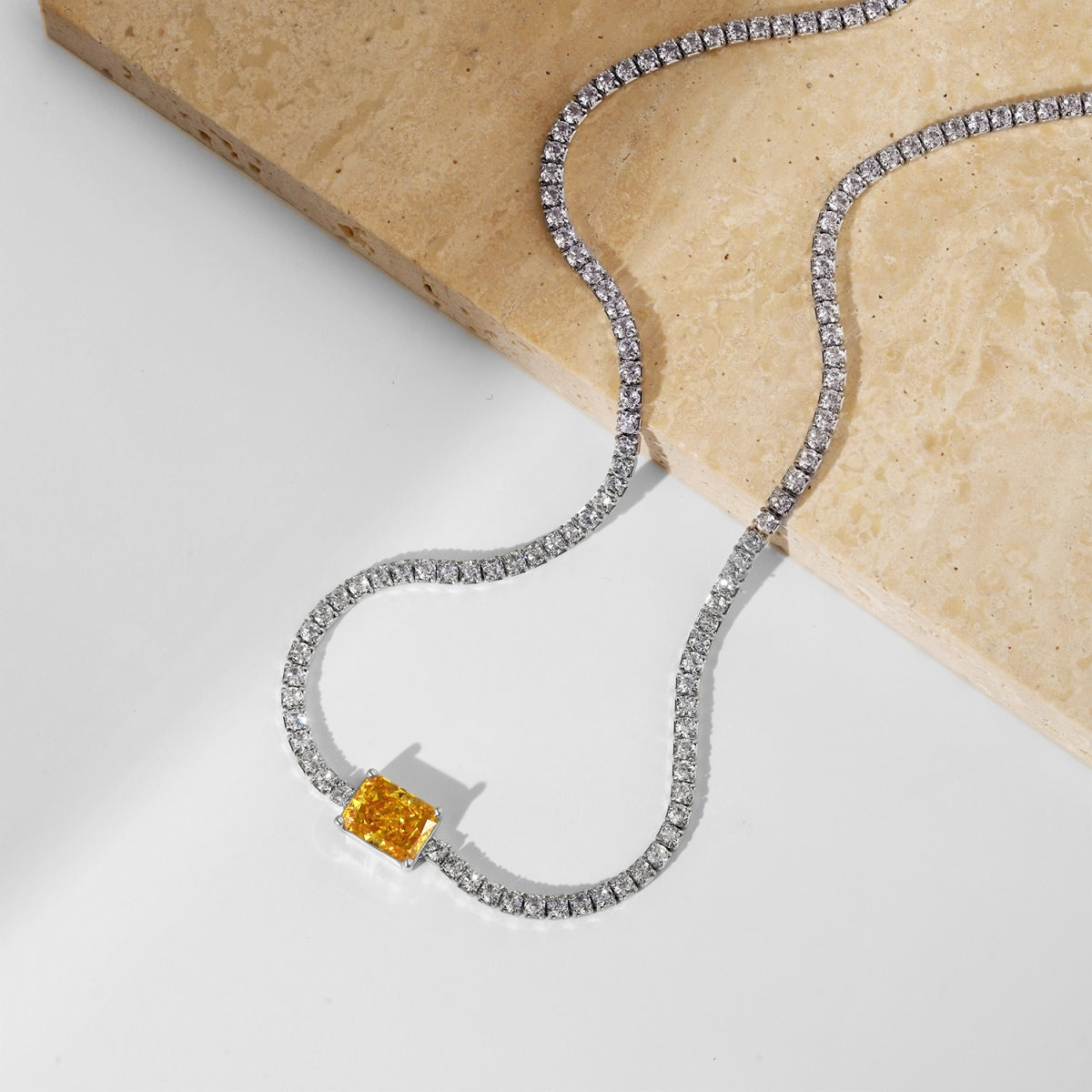 [LuckyStar]2.0 carat Ornate Emerald Cut Necklace