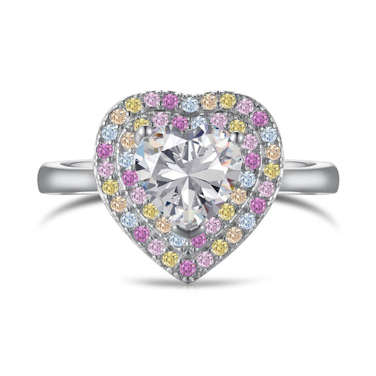[LuckyStar]Delicate Ebullient Heart Shape Wedding Ring