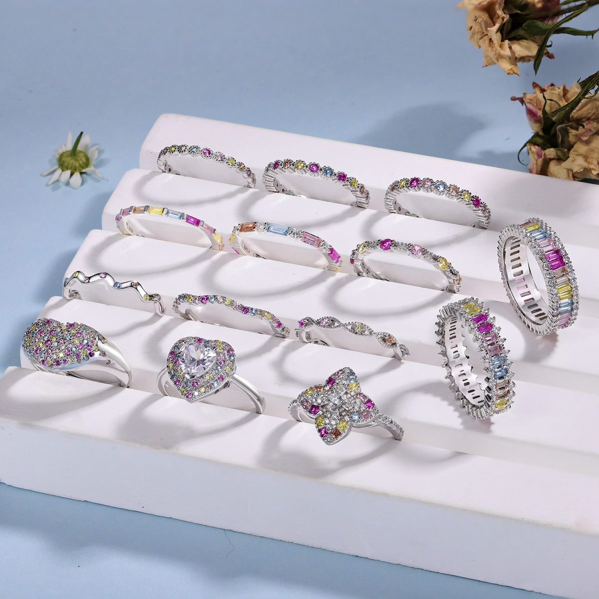 [LuckyStar]Unique Scintillating Round Cut Daily Ring