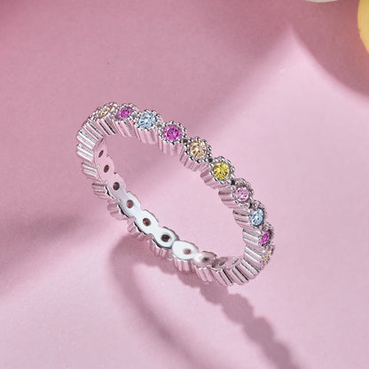 [LuckyStar]Unique Scintillating Round Cut Daily Ring