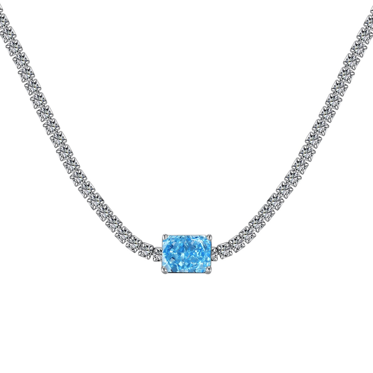 [LuckyStar]2.0 carat Ornate Emerald Cut Necklace