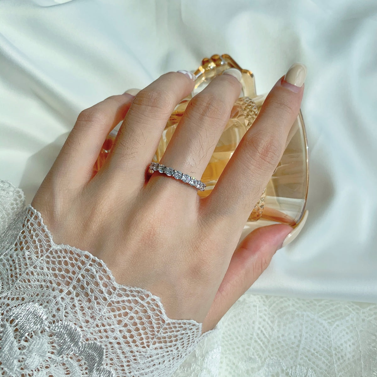 [LuckyStar]Sparkling Round Cut Tennis Ring