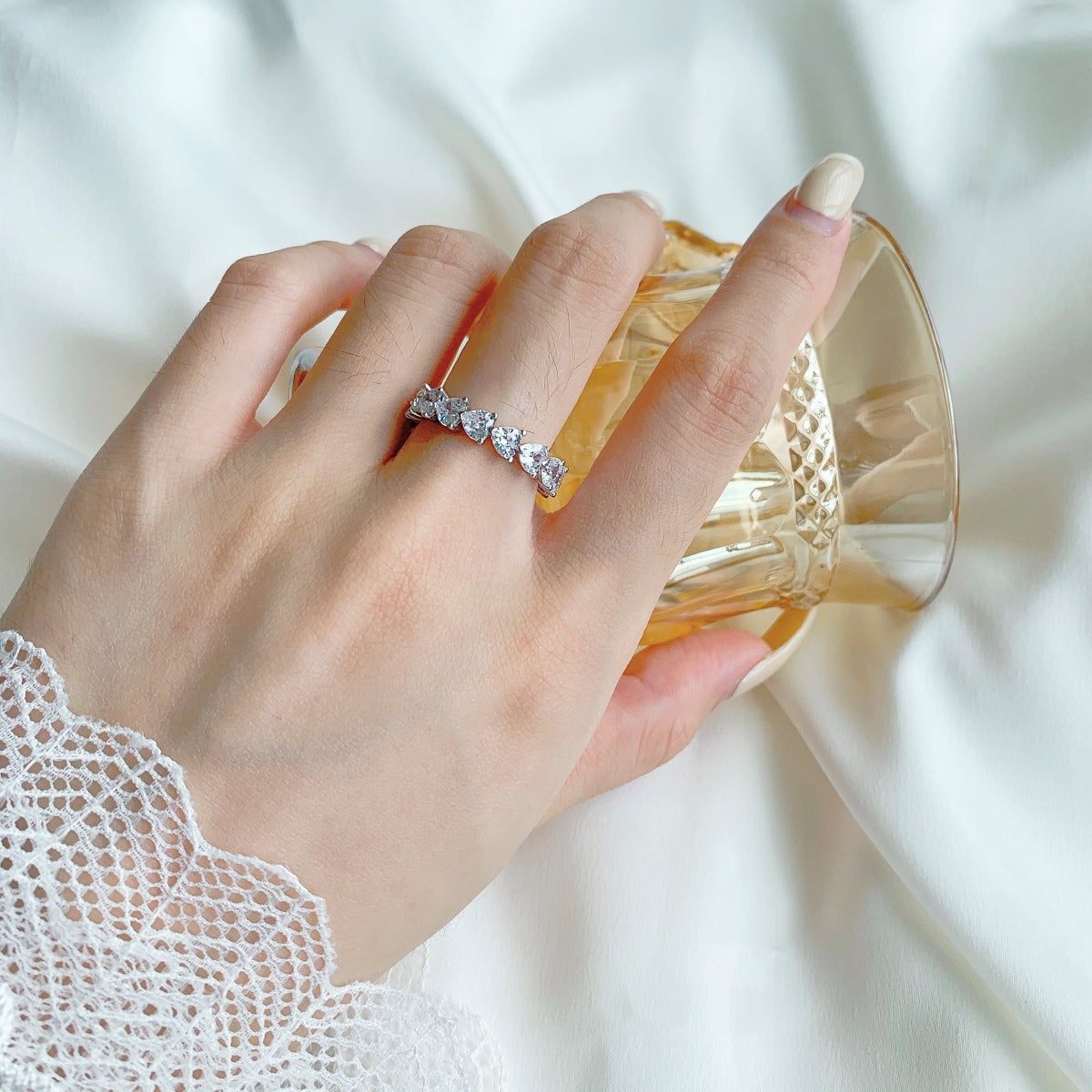 [LuckyStar]0.25 Carat Radiant Romance Heart Cut Lover Ring