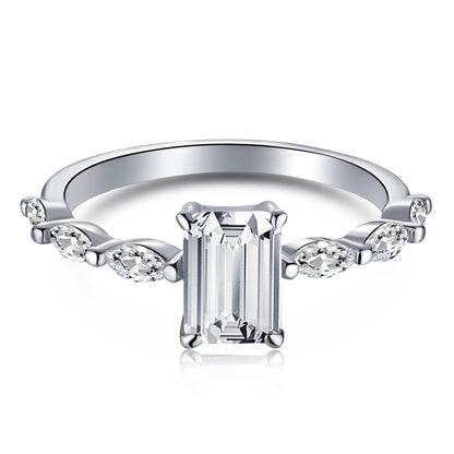 [LuckyStar]1.0 Carat Dainty Resplendent Radiant Cut Daily Ring