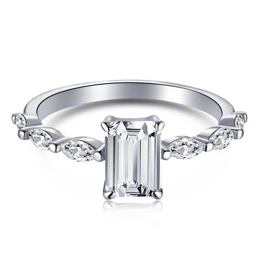 [LuckyStar]1.0 Carat Dainty Resplendent Radiant Cut Daily Ring