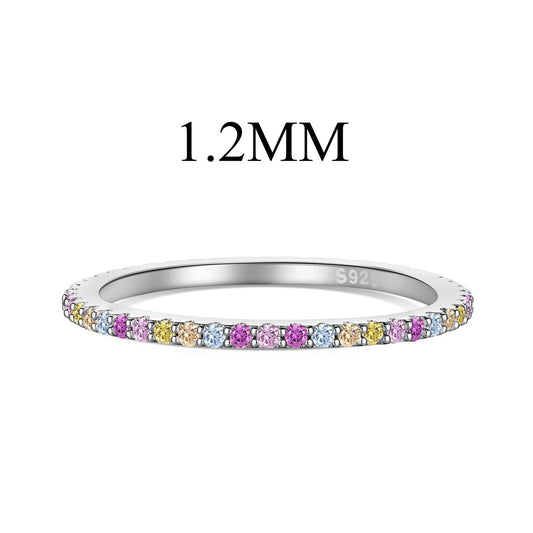 [LuckyStar]Ornate Colorful Round Cut Tennis Ring