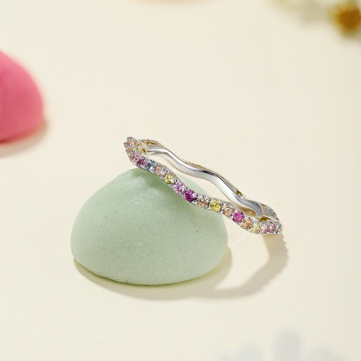 [LuckyStar]Dainty Colorful Round Cut Party Ring