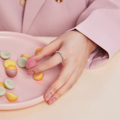 [LuckyStar]Unique Scintillating Round Cut Daily Ring