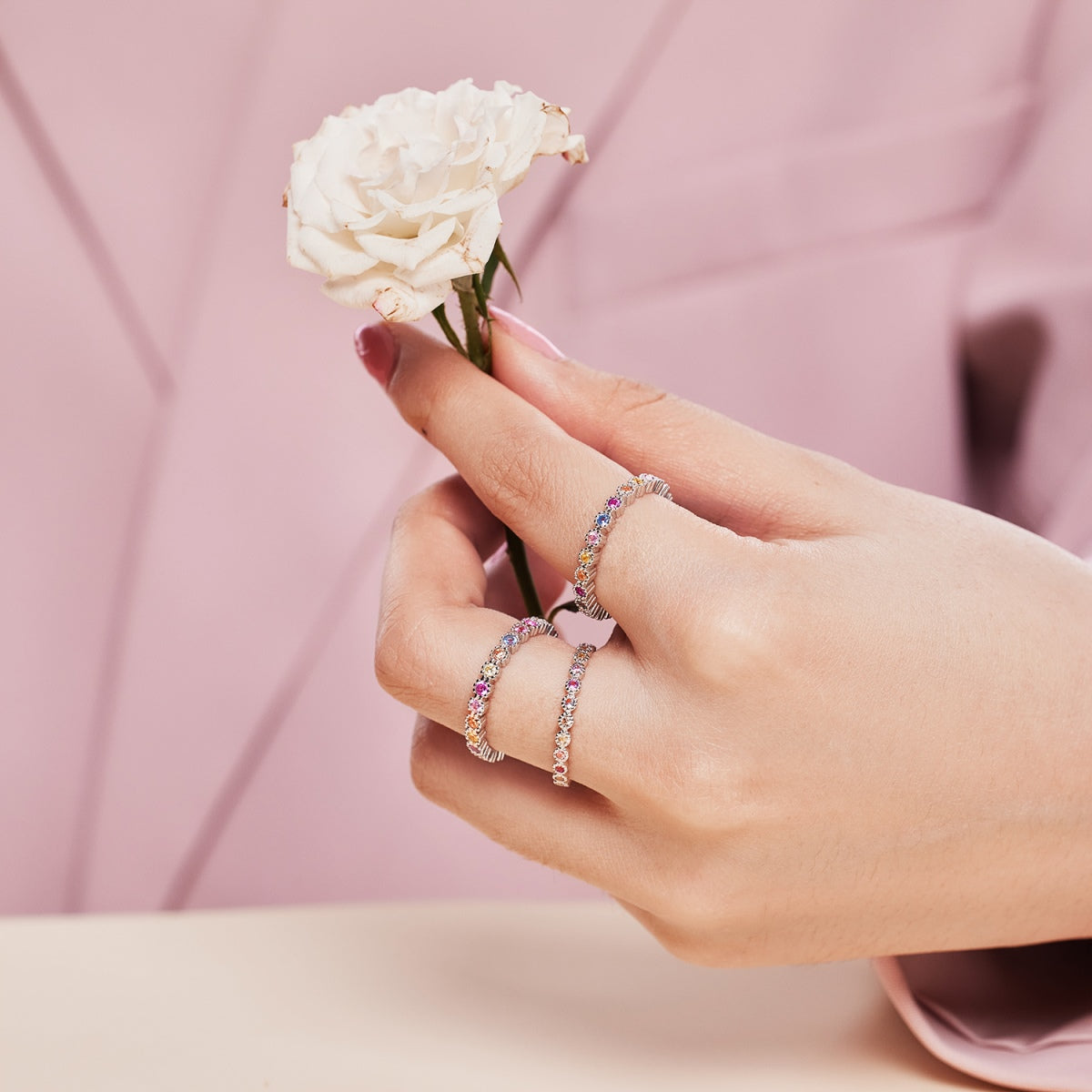 [LuckyStar]Unique Scintillating Round Cut Daily Ring