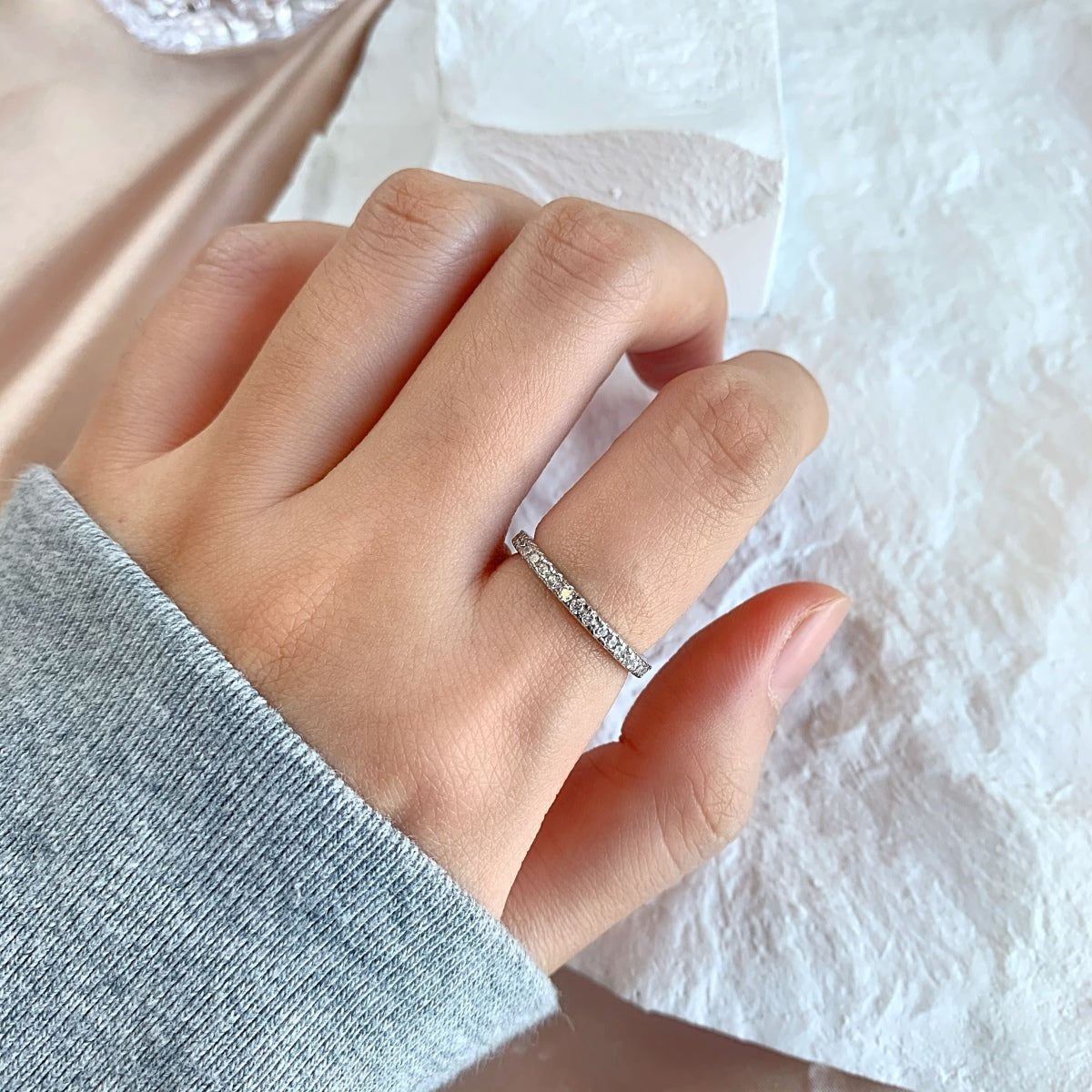 [LuckyStar]Delicate Sparkling Round Cut Daily Ring