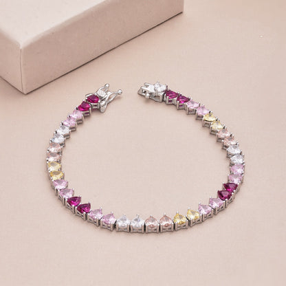 [LuckyStar]Luxurious Colorful Romantic Heart Shape Lover Bracelet