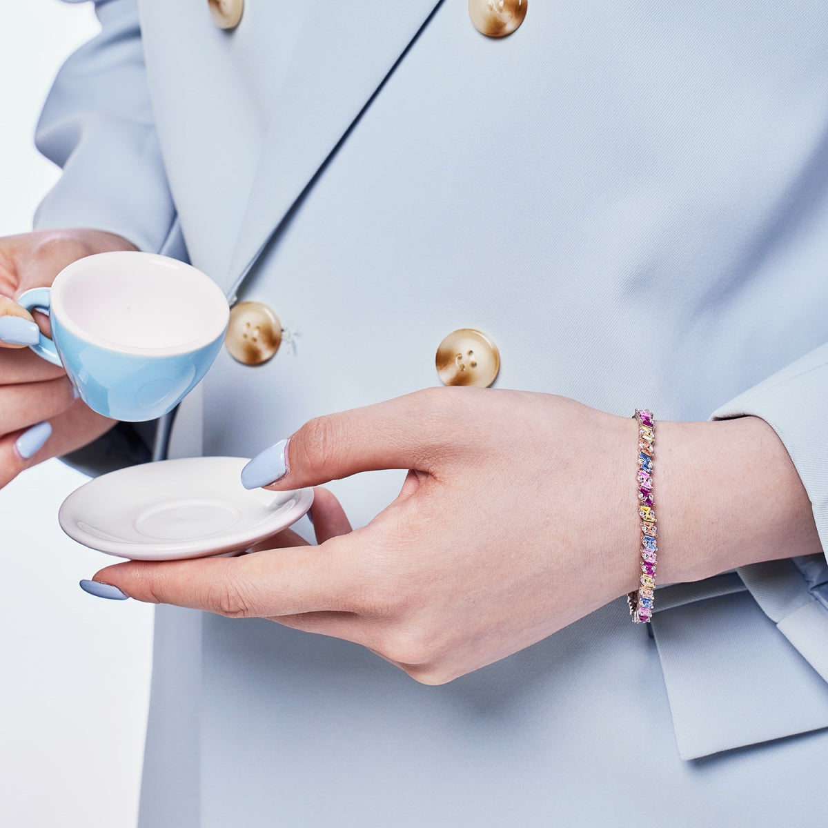 [LuckyStar]Ornate Sparkling Multi Cut Party Bracelet