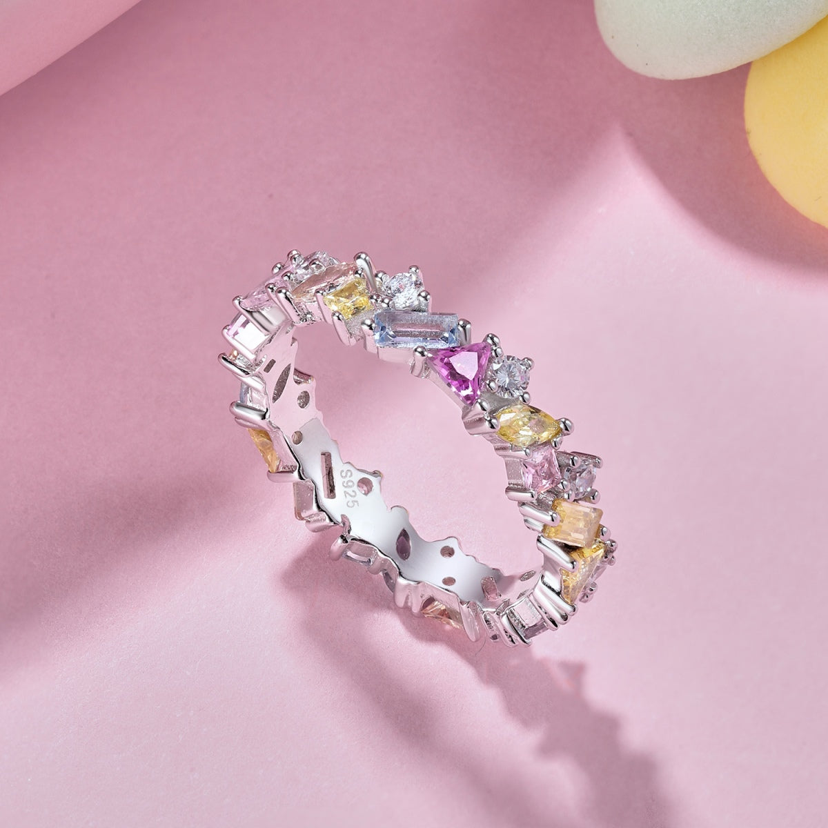 [LuckyStar]Dazzling Polychromatic Multi cut Daily Ring