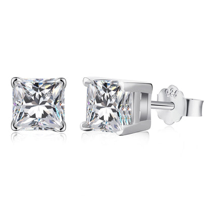[LuckyStar]1.0 Carat Radiant Princess Cut Wedding Earrings