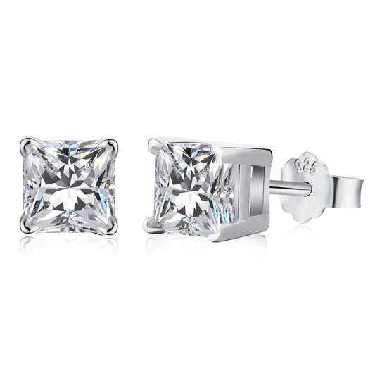 [LuckyStar]1.0 Carat Radiant Princess Cut Wedding Earrings
