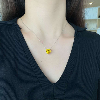 [LuckyStar]6.0 carat Radiant Heart Shape Necklace