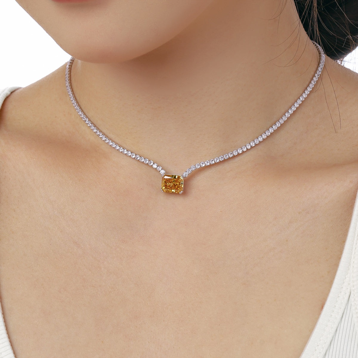 [LuckyStar]4.0 Carat Elegant Radiant Cut Necklace