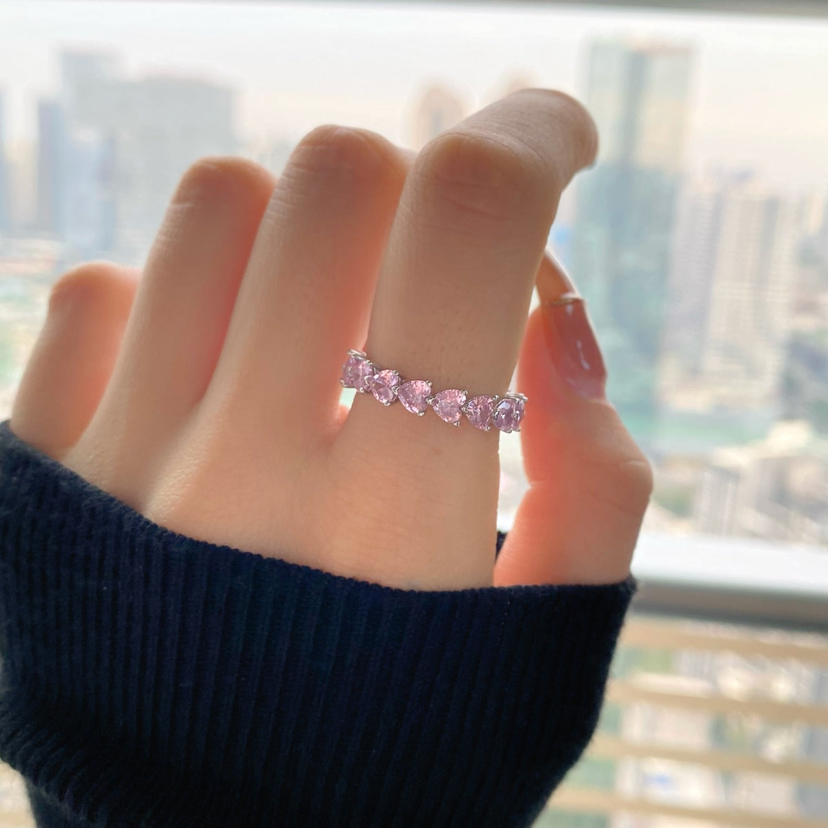 [LuckyStar]0.25 Carat Radiant Romance Heart Cut Lover Ring