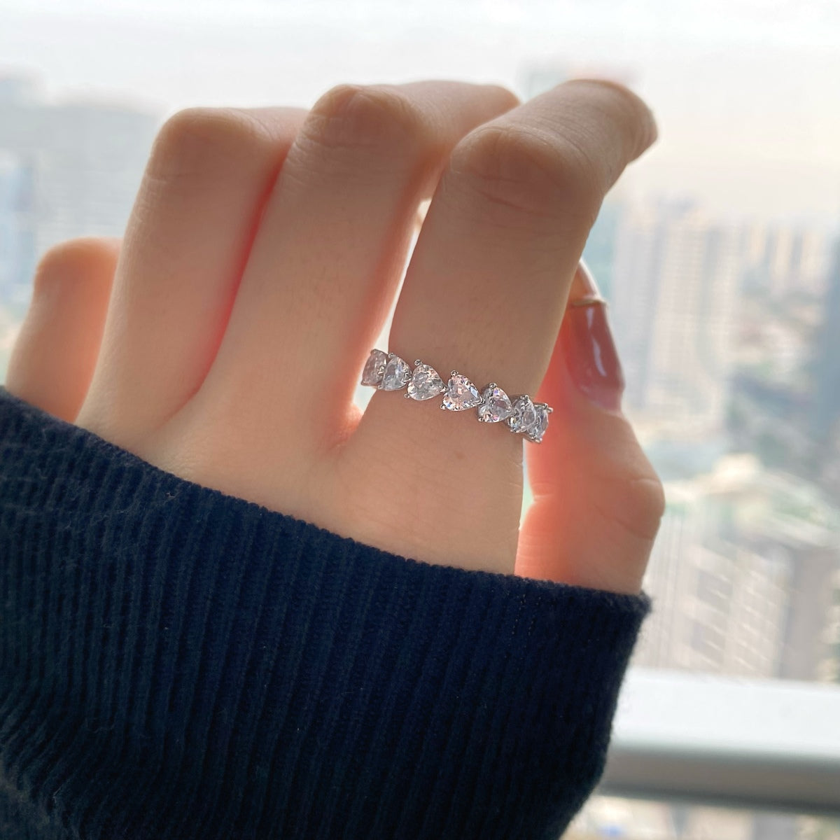 [LuckyStar]0.25 Carat Radiant Romance Heart Cut Lover Ring