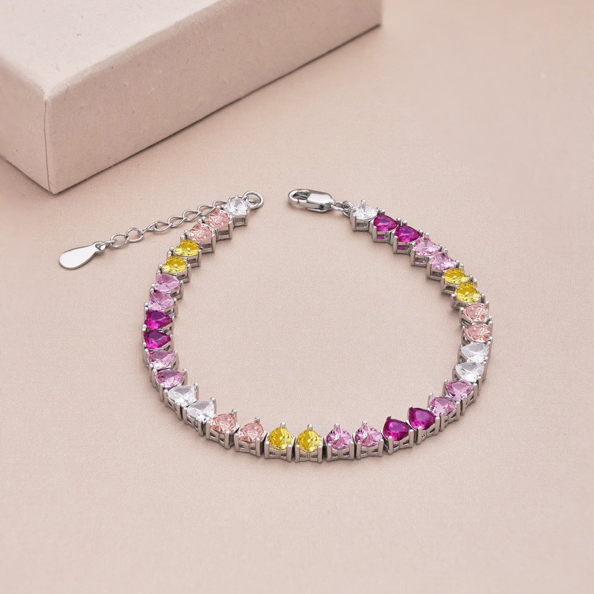 [LuckyStar]Luxurious Colorful Romantic Heart Shape Lover Bracelet