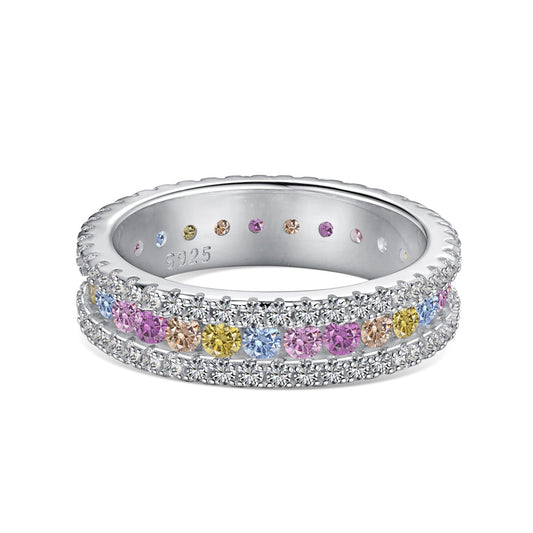 [LuckyStar]Delicate Colorful Round Cut Daily Ring