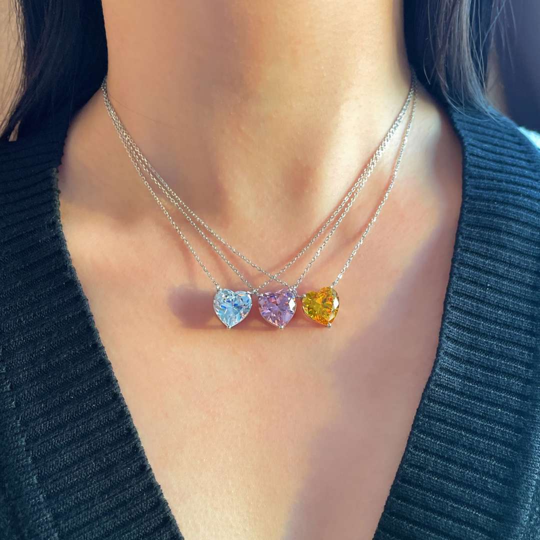 [LuckyStar]6.0 carat Radiant Heart Shape Necklace
