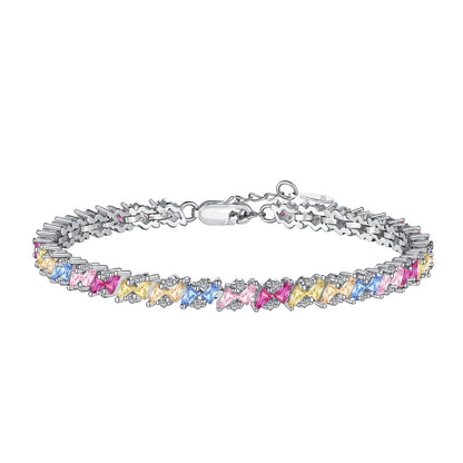 [LuckyStar]Ornate Sparkling Multi Cut Party Bracelet