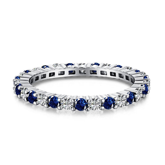 [LuckyStar]Exquisite Colorful Round Cut Tennis Ring