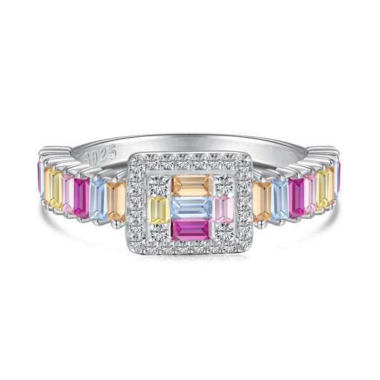 [LuckyStar]Exquisite Colorful Radiant Cut Party Ring