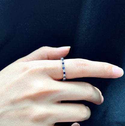 [LuckyStar]Exquisite Colorful Round Cut Tennis Ring