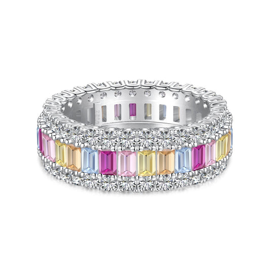 [LuckyStar]Dainty Colorful Radiant Cut Daily Ring