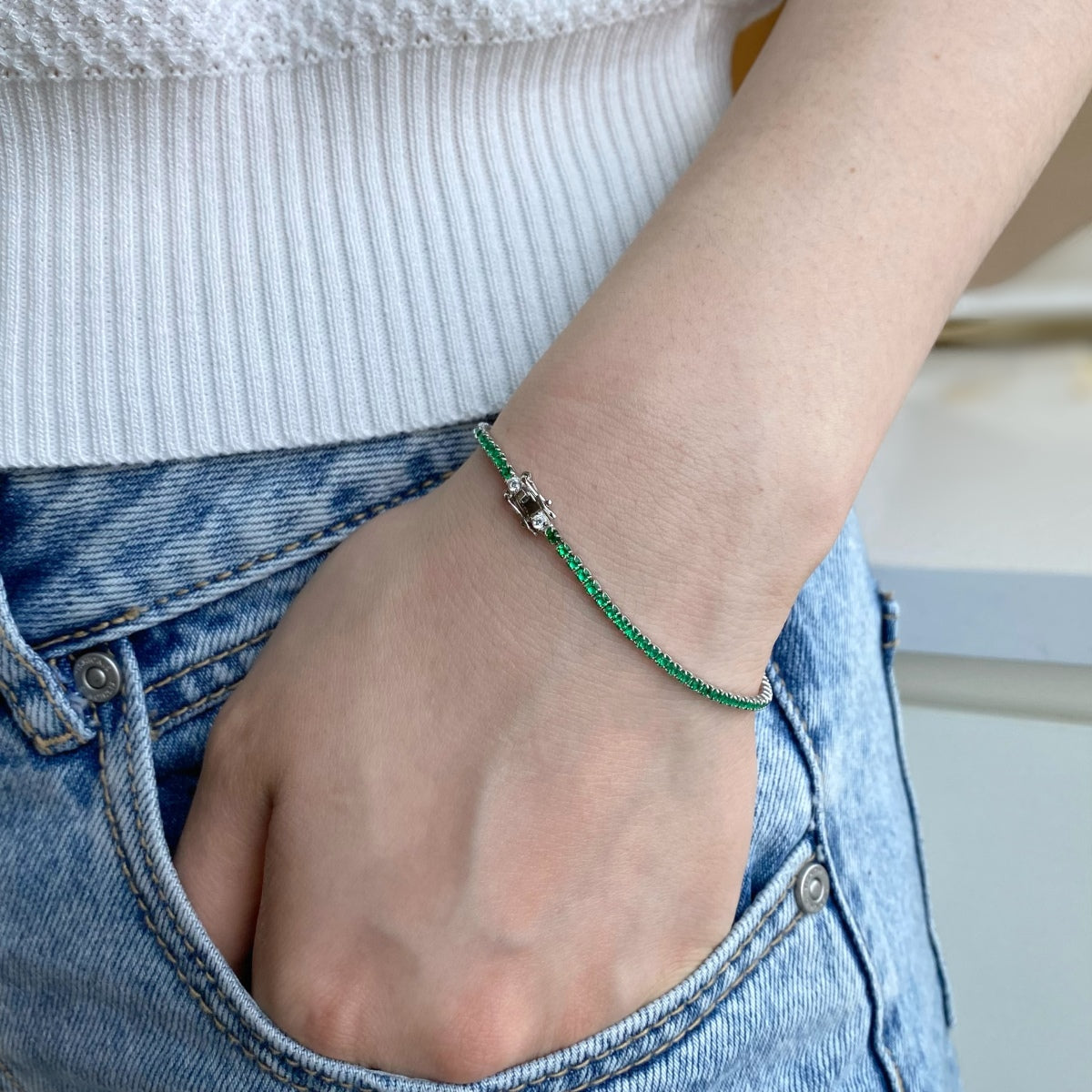 [LuckyStar]Dazzling Colorful Round Cut Daily Bracelet