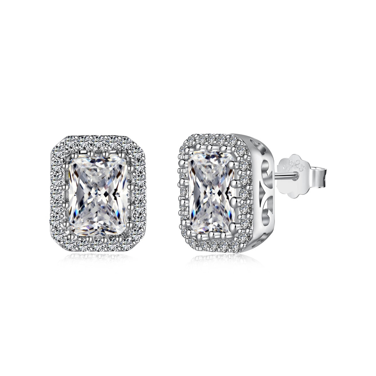 [LuckyStar]1.0 Carat Luxurious Dainty Emerald Cut Daily Earrings
