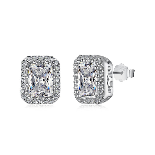 [LuckyStar]1.0 Carat Luxurious Dainty Emerald Cut Daily Earrings