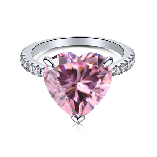 [LuckyStar]6.0 Carat Luxurious Sparkling Romantic Heart Cut Lover Ring