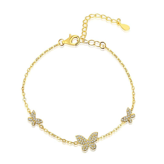 [LuckyStar]Delicate Butterfly Pendant Bracelet