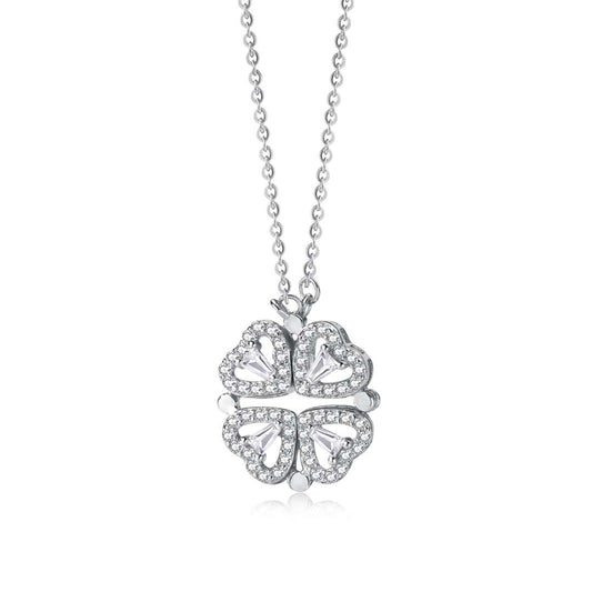 [LuckyStar]Ornate Heart Cut Flower Shape Necklace