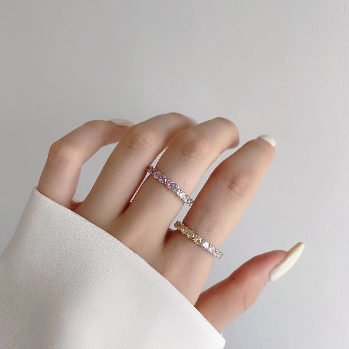 [LuckyStar]Sparkling Round Cut Tennis Ring