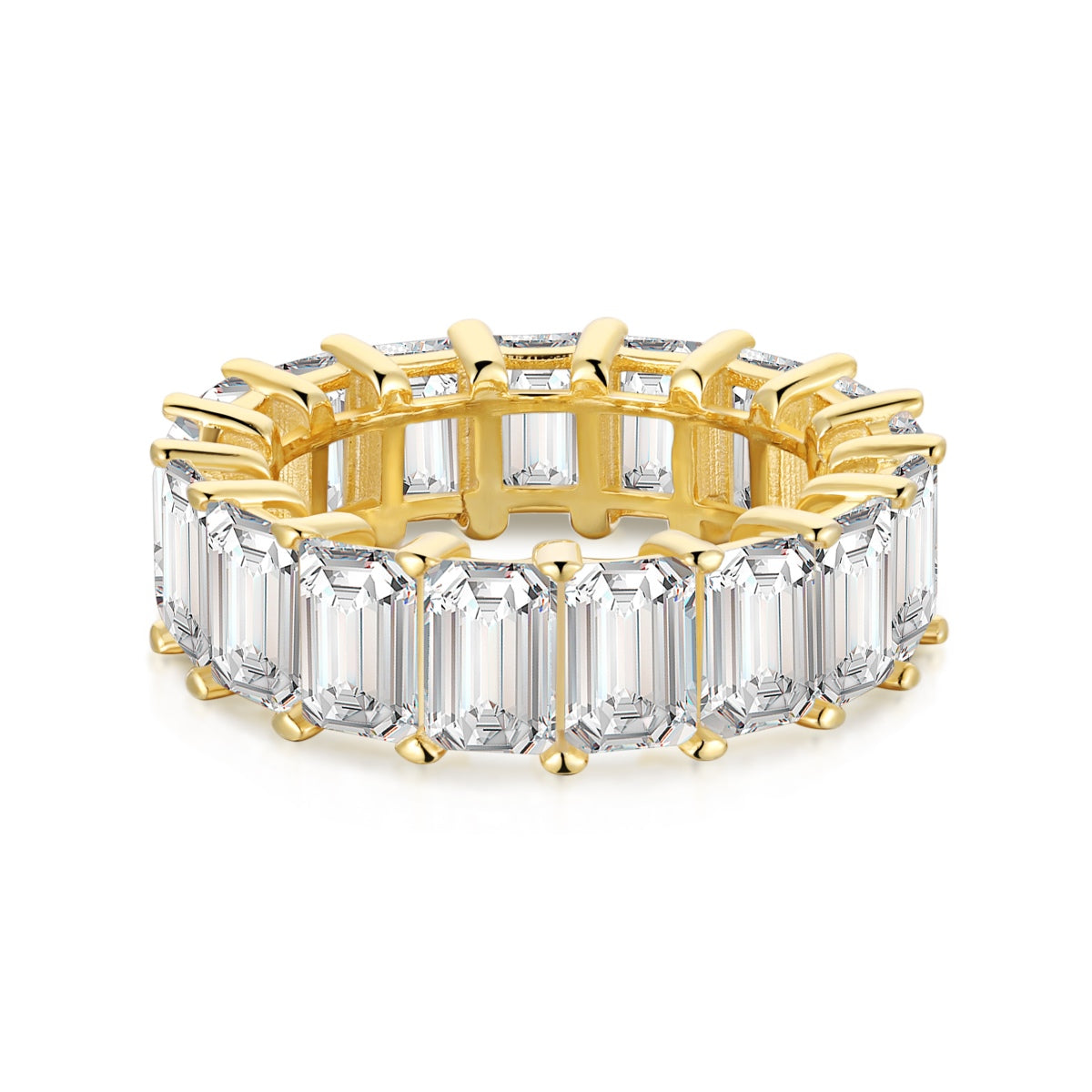 [LuckyStar]0.75 Carat Elegant Emerald Cut Tennis Ring
