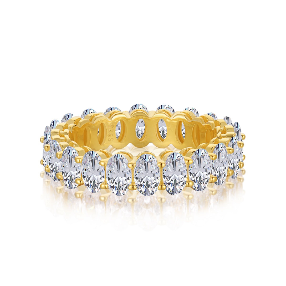 [LuckyStar]Ornate Oval Cut Tennis Ring