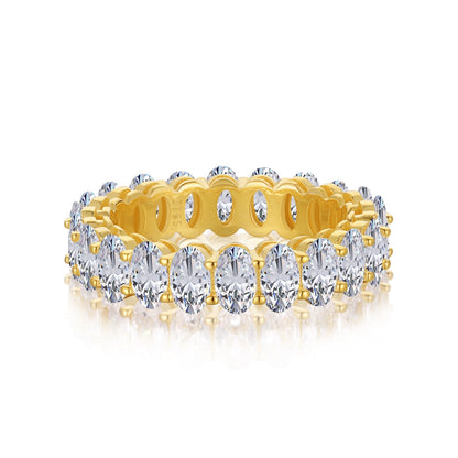 [LuckyStar]Ornate Oval Cut Tennis Ring