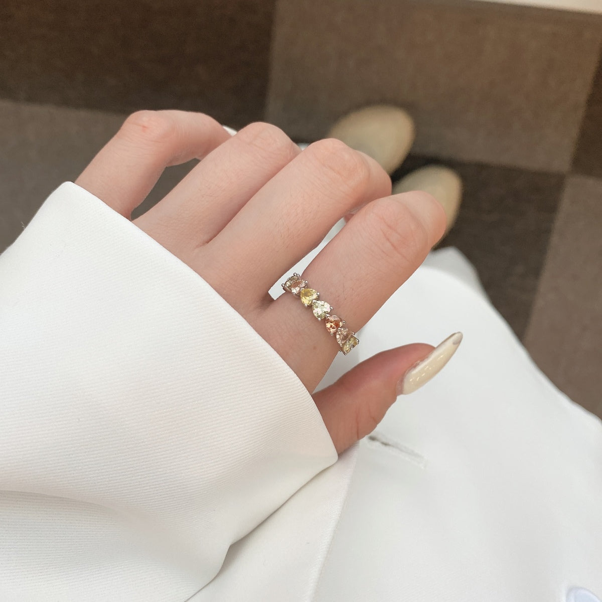 [LuckyStar]0.25 Carat Radiant Romance Heart Cut Lover Ring