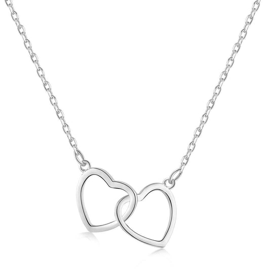 [LuckyStar]Sterling Silver Love Double Ring Necklace