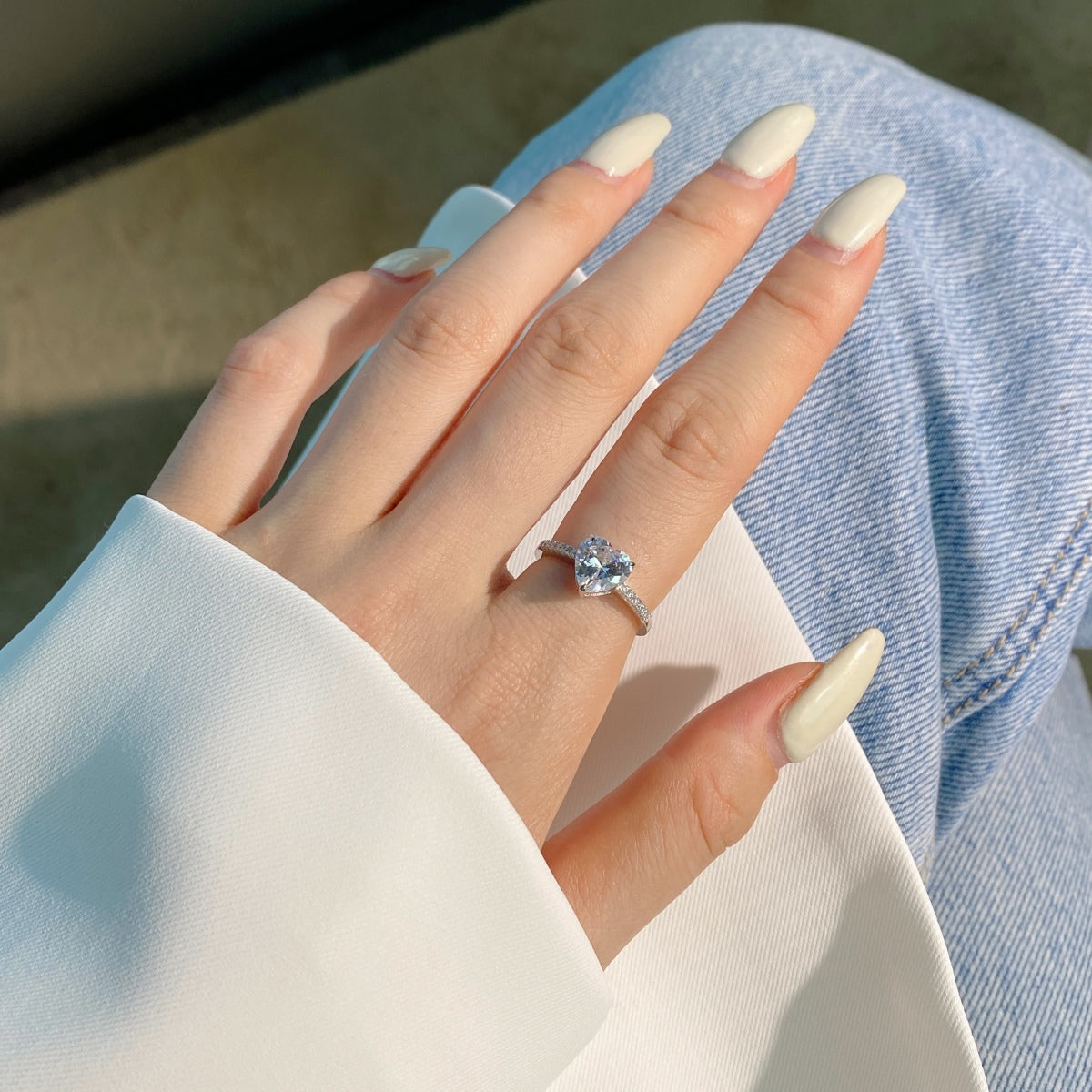 [LuckyStar]2.0 Carat Dazzling Lustrous Heart Cut Lover Ring