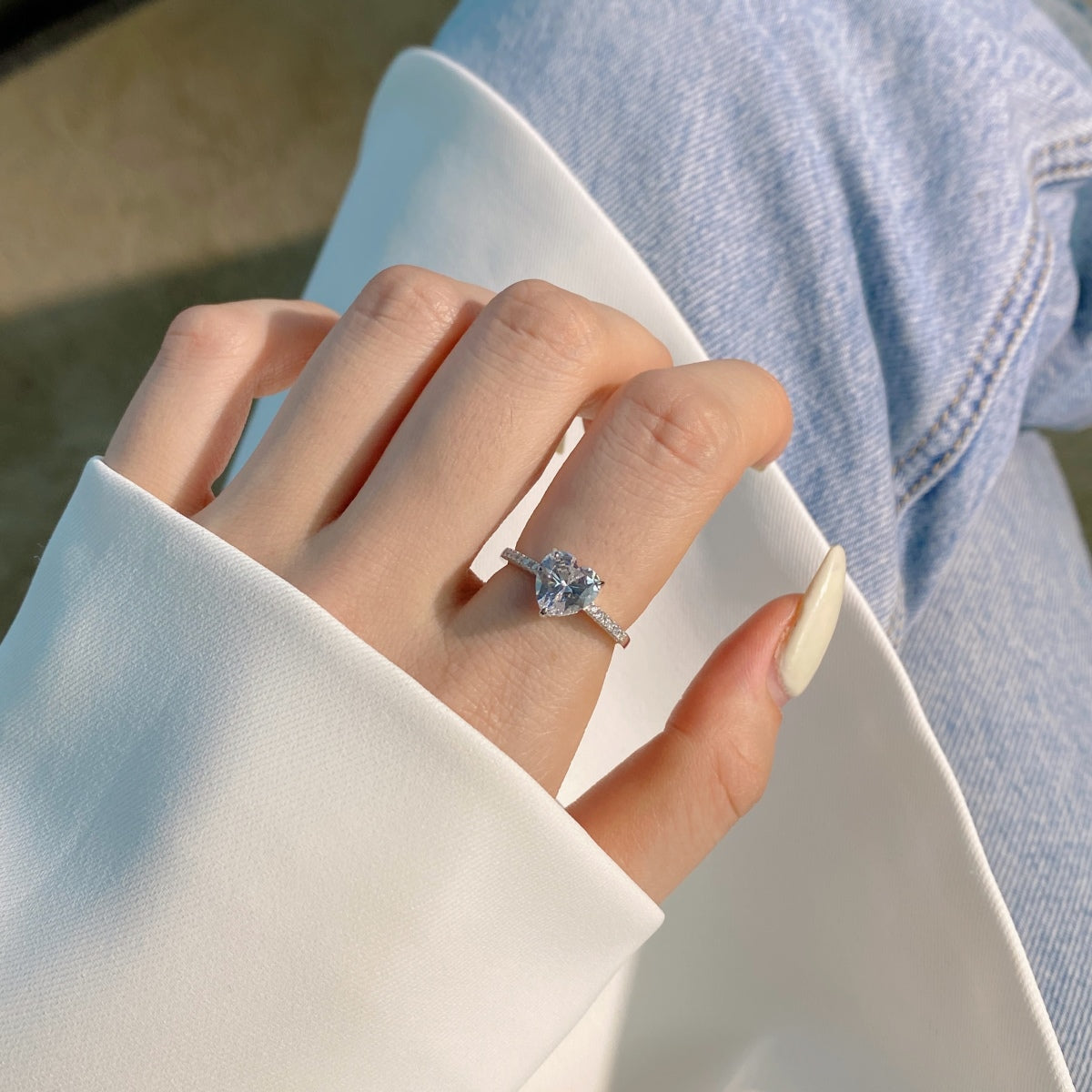 [LuckyStar]2.0 Carat Dazzling Lustrous Heart Cut Lover Ring